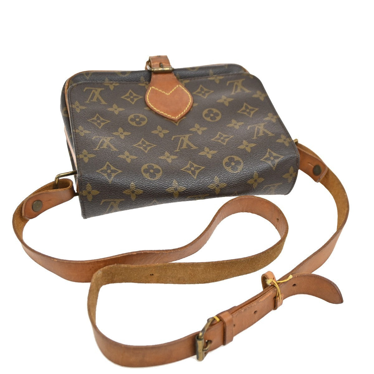 LOUIS VUITTON Cartouchiere MM Shoulder Bag Monogram Leather Brown M51253 62DA127