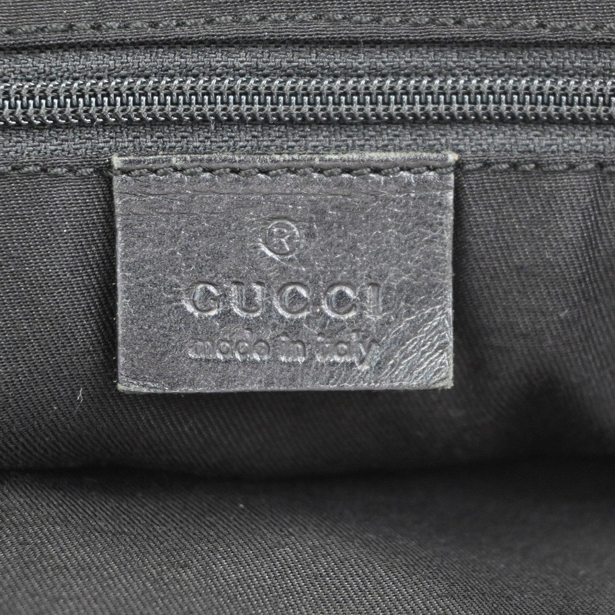 GUCCI GG Logo Sherry Line Shoulder Hand Bag Suede Leather Black Italy 10CA953