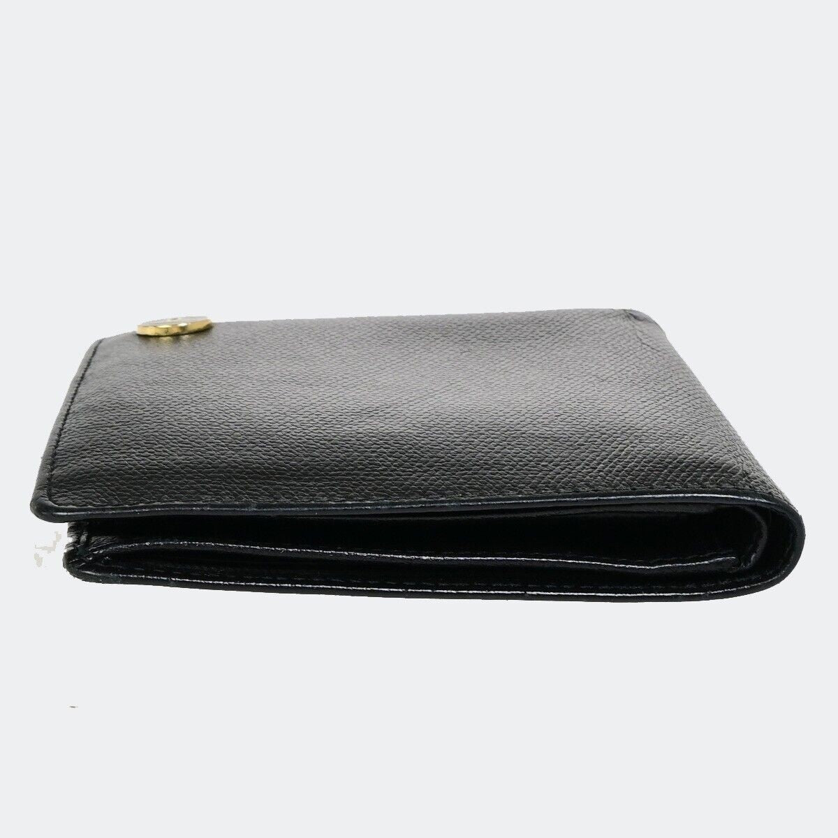 CHANEL CC Logo Compact Bifold Wallet Leather Black GHW France 38RK157