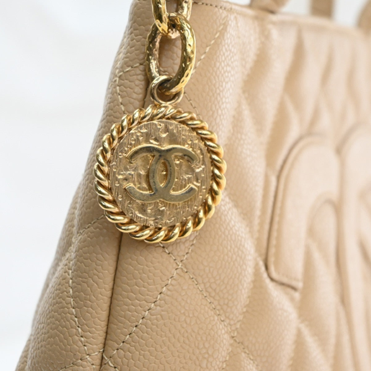CHANEL CC Matelasse Shoulder Hand Bag Grained Calfskin Leather BE Italy 653RL760