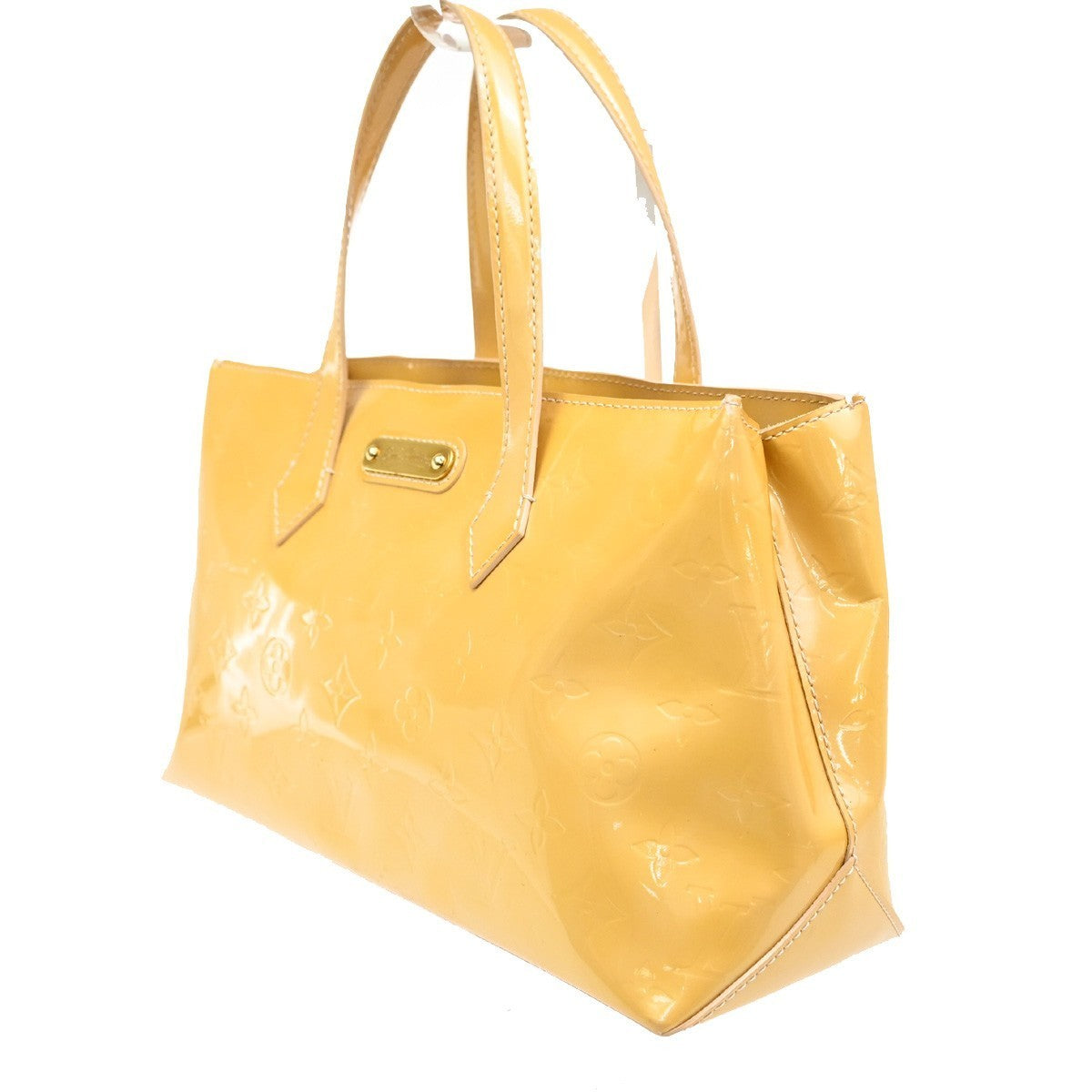 LOUIS VUITTON Wilshire PM Hand Bag Monogram Vernis Patent Beige M91642 33MA275