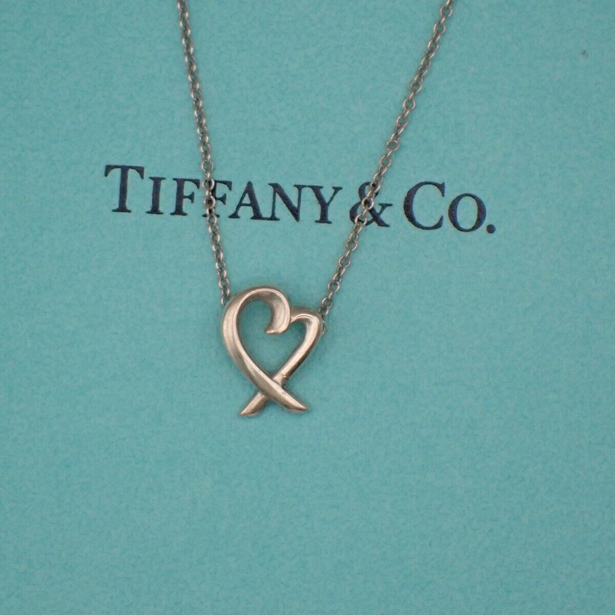 TIFFANY & CO. Loving Heart Chain Necklace Paloma Picass Silver Ag 925 01YF223
