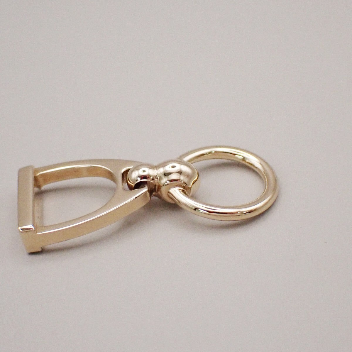 HERMES Logo Charms Etrier Twilly Ring Palladium Plated brass Italy 69RL133
