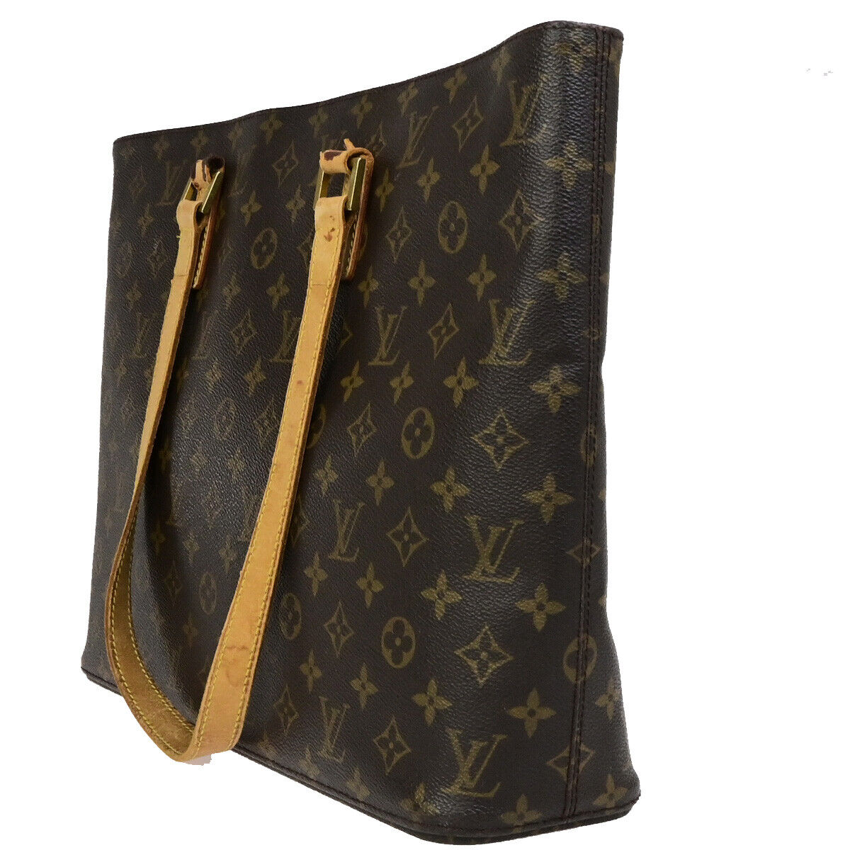 LOUIS VUITTON Logo Luco Shoulder Tote Bag Monogram Leather Brown M51155 62SJ549