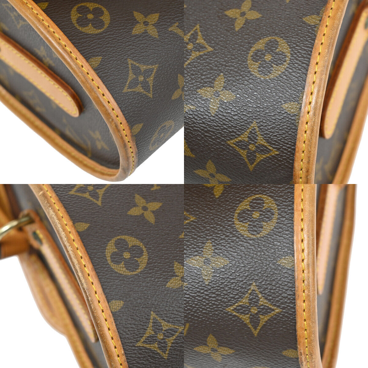 LOUIS VUITTON Logo Marne Shoulder Bag Monogram Leather Brown M51369 97RJ767