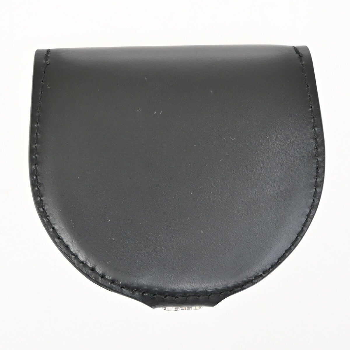 SALVATORE FERRAGAMO Logo Horseshoe Coin Case Wallet Leather Black 07FB645