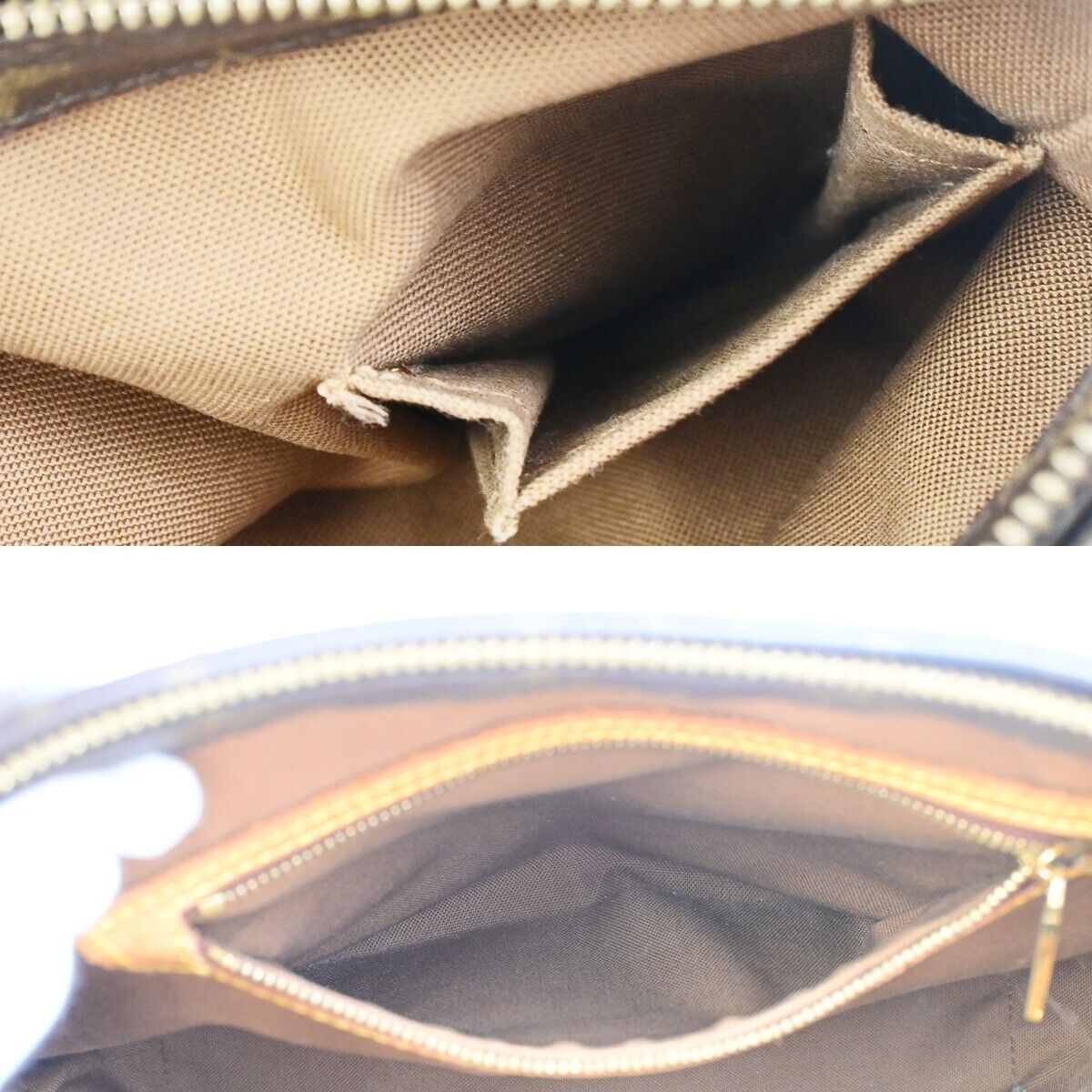 LOUIS VUITTON Cabas Piano Shoulder Bag Monogram Leather Brown M51148 39FB213