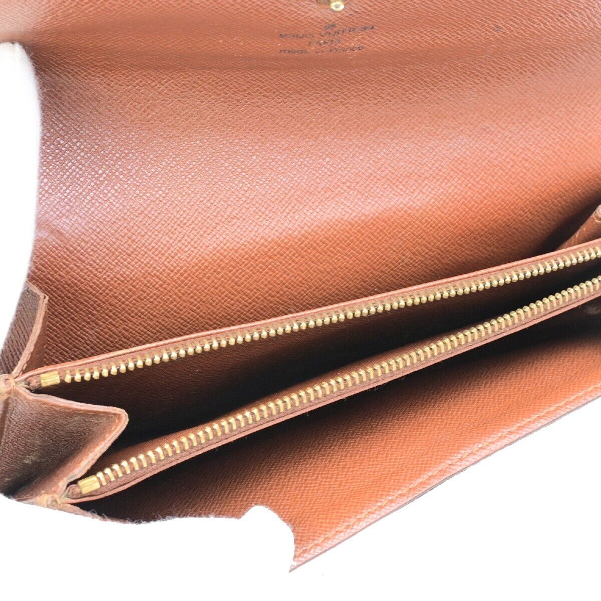 LOUIS VUITTON LV Logo 3 Set Trifold Bifold Wallet Monogram Leather Brown 68KA468