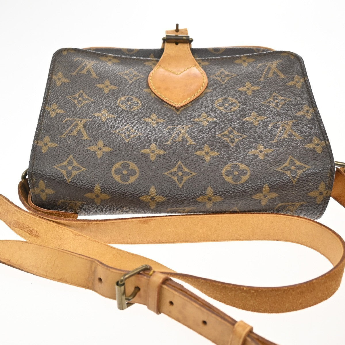 LOUIS VUITTON Cartouchiere MM Shoulder Bag Monogram Leather Brown M51253 85CA683
