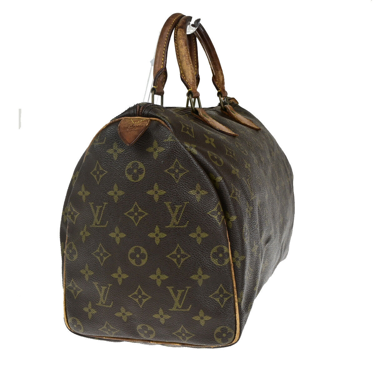 LOUIS VUITTON Speedy 35 Travel Hand Bag Monogram Leather Brown M41524 36YG523