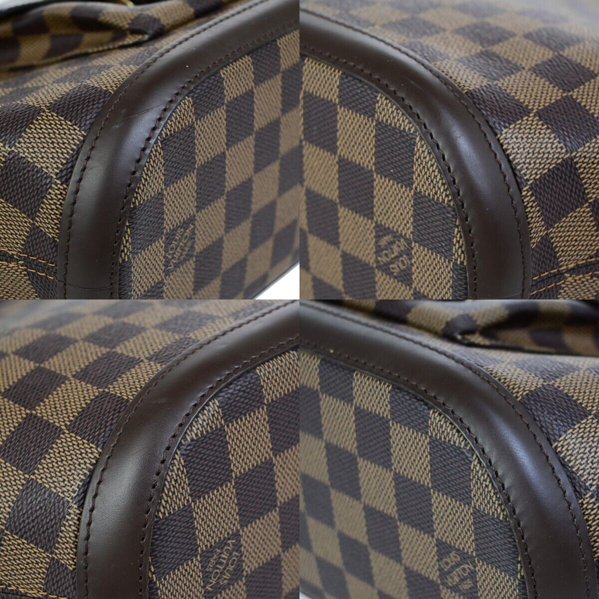 LOUIS VUITTON Manosque PM Shoulder Tote Bag Damier Leather Brown N51121 21EC978
