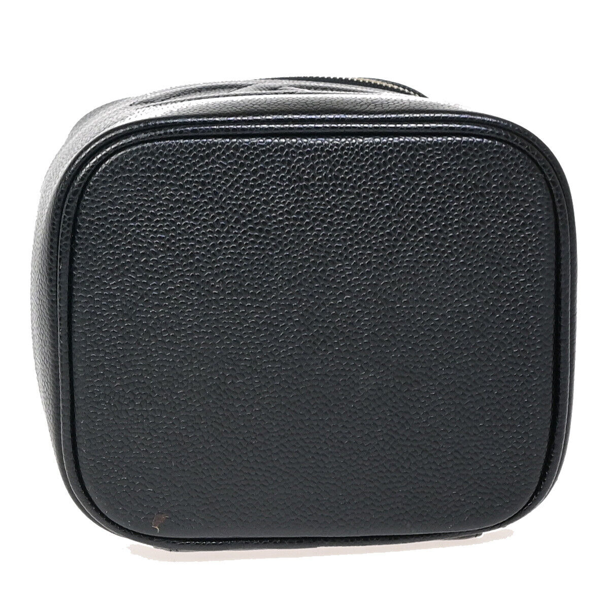 CHANEL CC Logo Vanity Hand Bag Caviar Skin Leather Black GHW France 59RJ911