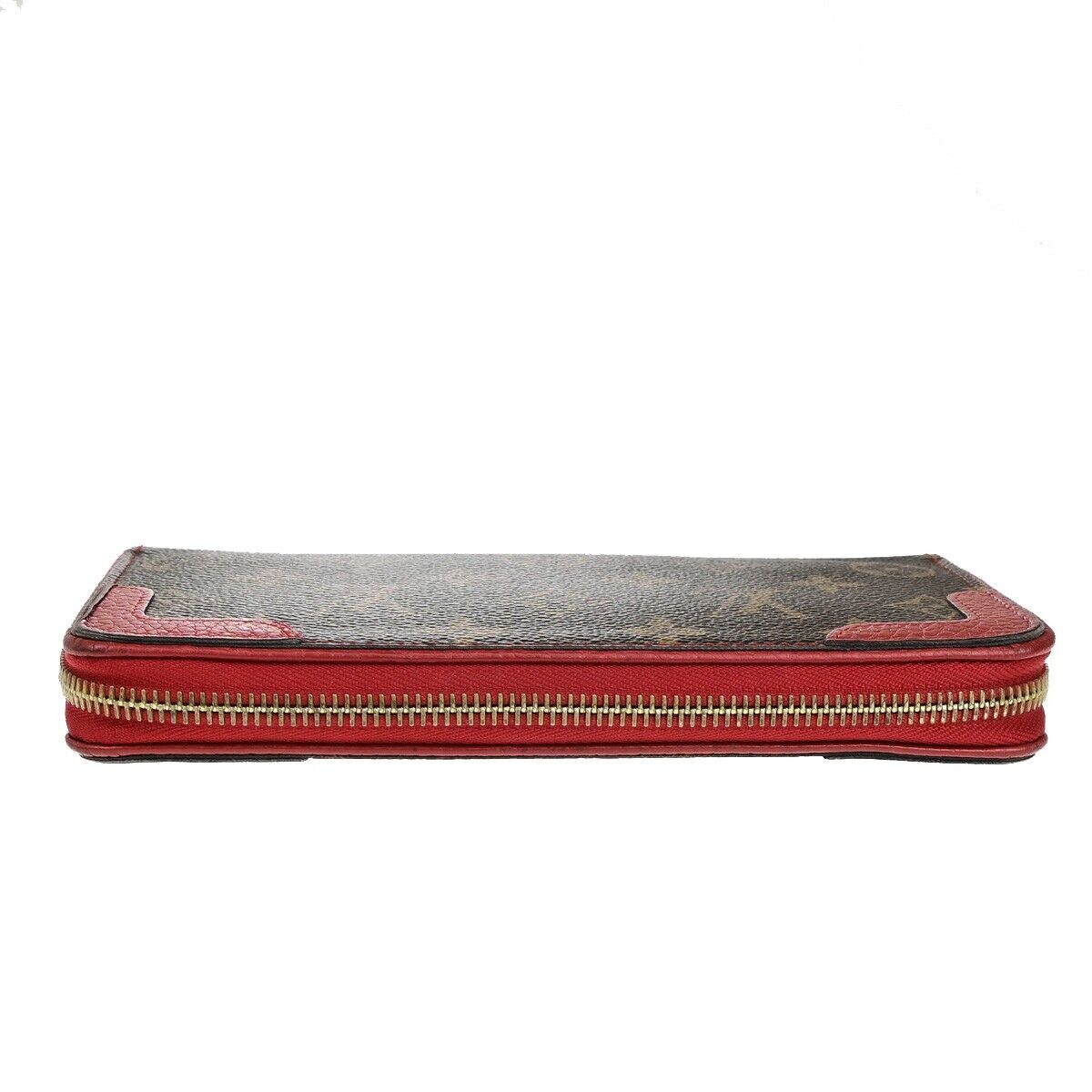 LOUIS VUITTON LV Long Zippy  Wallet Monogram Retiro Brown Red M61187 80ED264