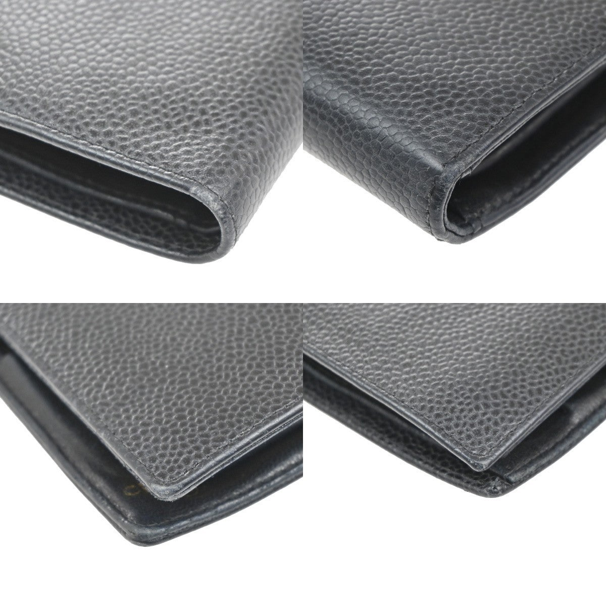 CHANEL CC Bifold Long Wallet  Grained Calfskin Leather BK GHW France 35RL721