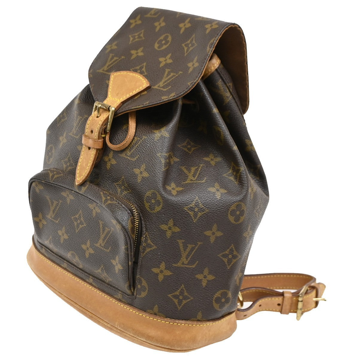 LOUIS VUITTON Montsouris MM Backpack Bag Monogram Leather Brown M51136 18DA238
