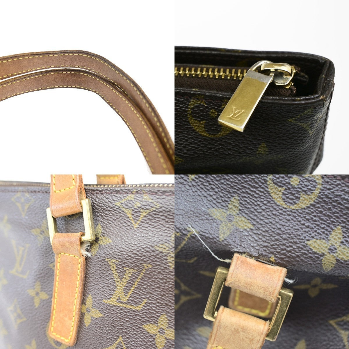 LOUIS VUITTON Cabas Mezzo Shoulder Bag Monogram Leather Brown M51151 81KD117