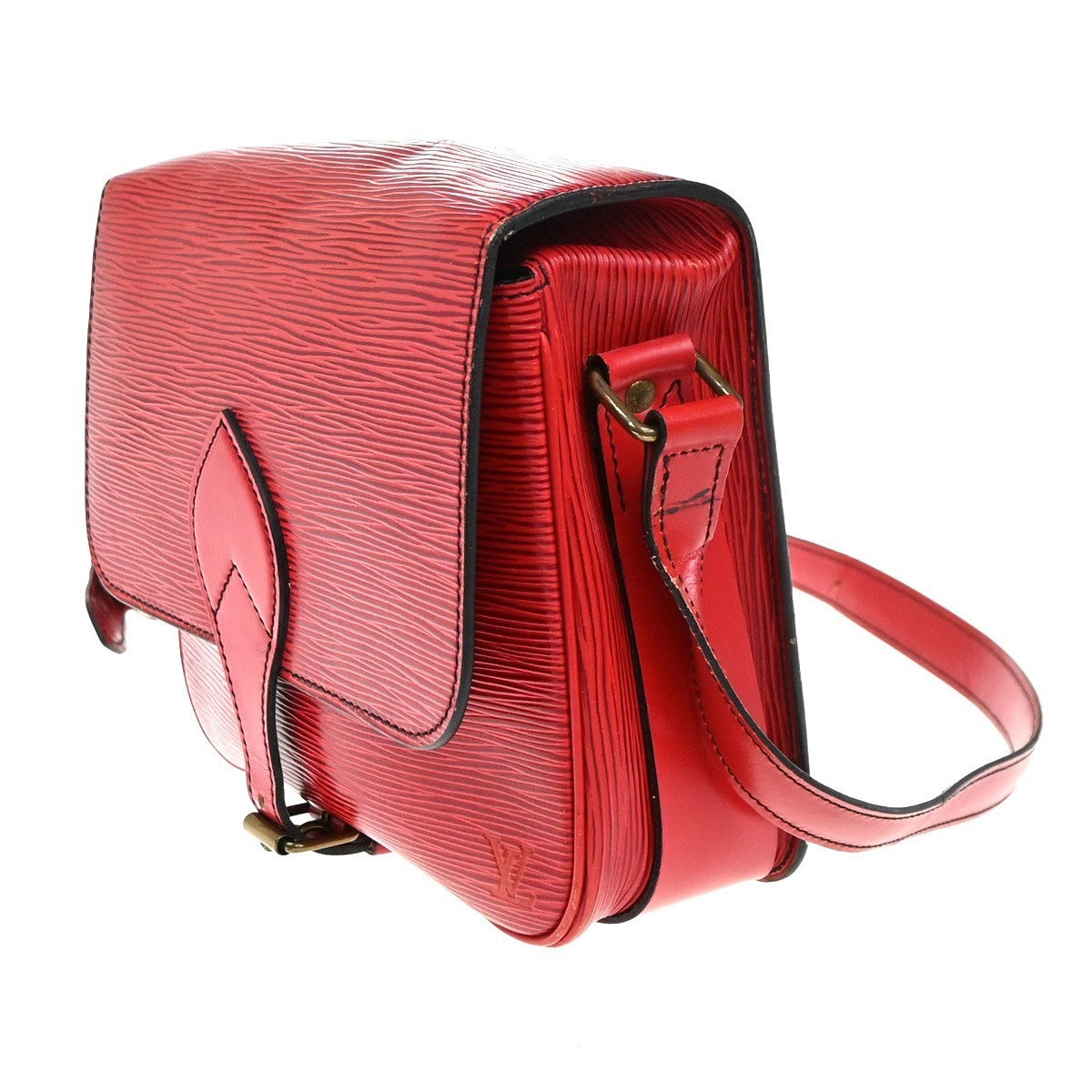 LOUIS VUITTON LV Cartouchiere MM Shoulder Bag Epi Leather Red M52247 83KP434