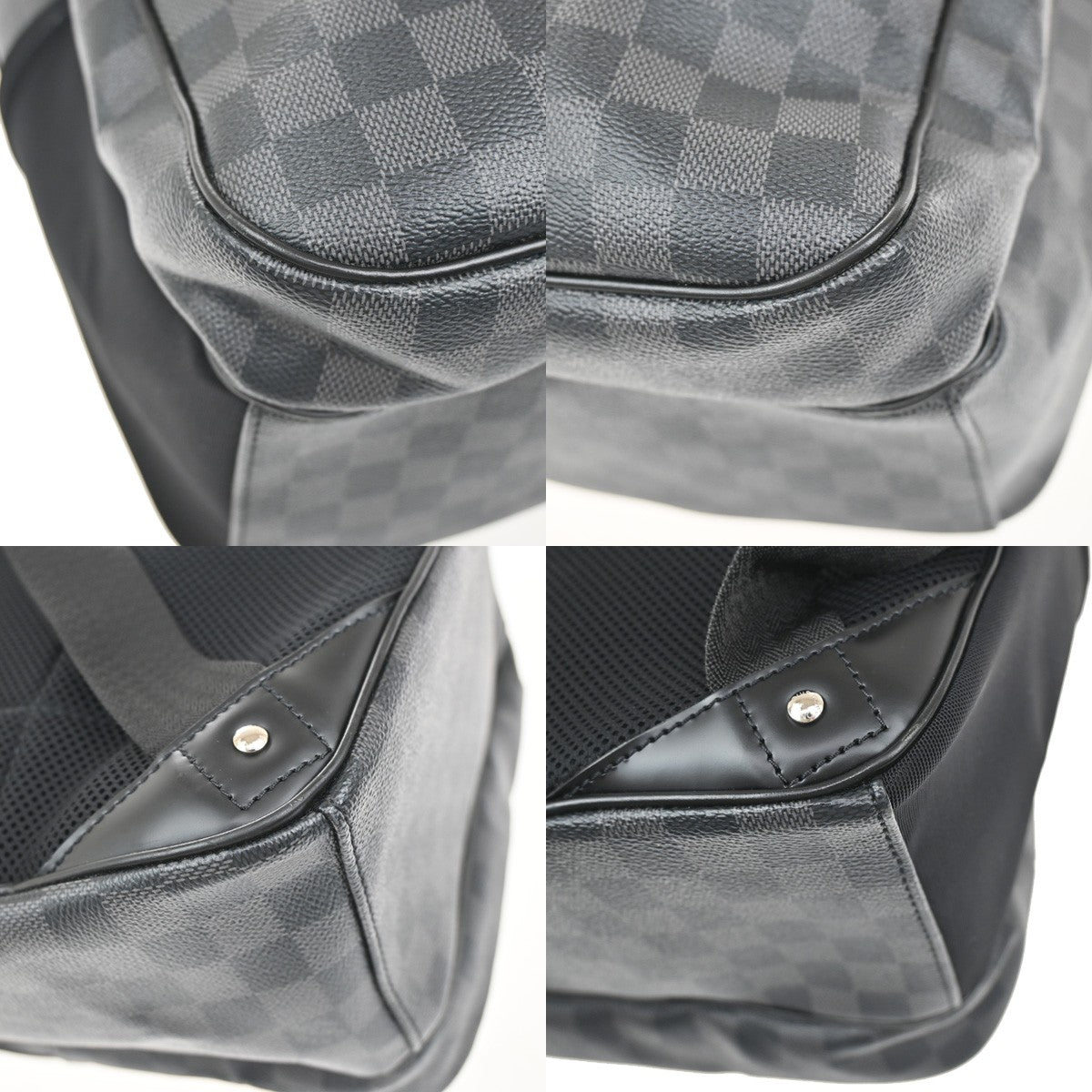 LOUIS VUITTON Michael Backpack Bag Damier Graphite Leather Black N58024 629RL413