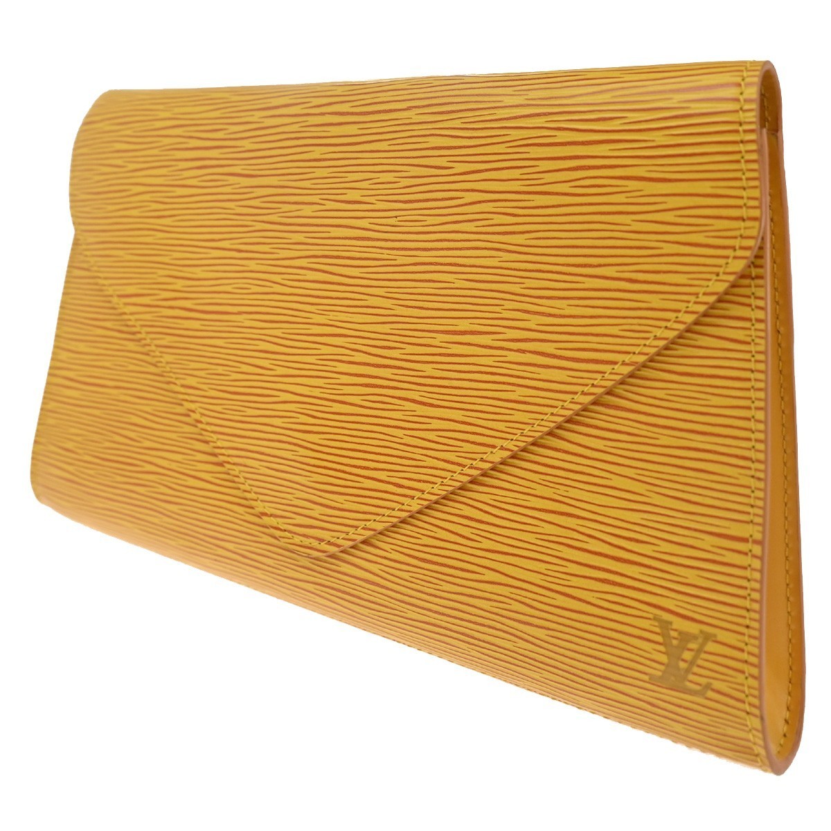 LOUIS VUITTON LV Logo Art Deco Clutch Hand Bag Epi Leather Yellow M52639 05KP509