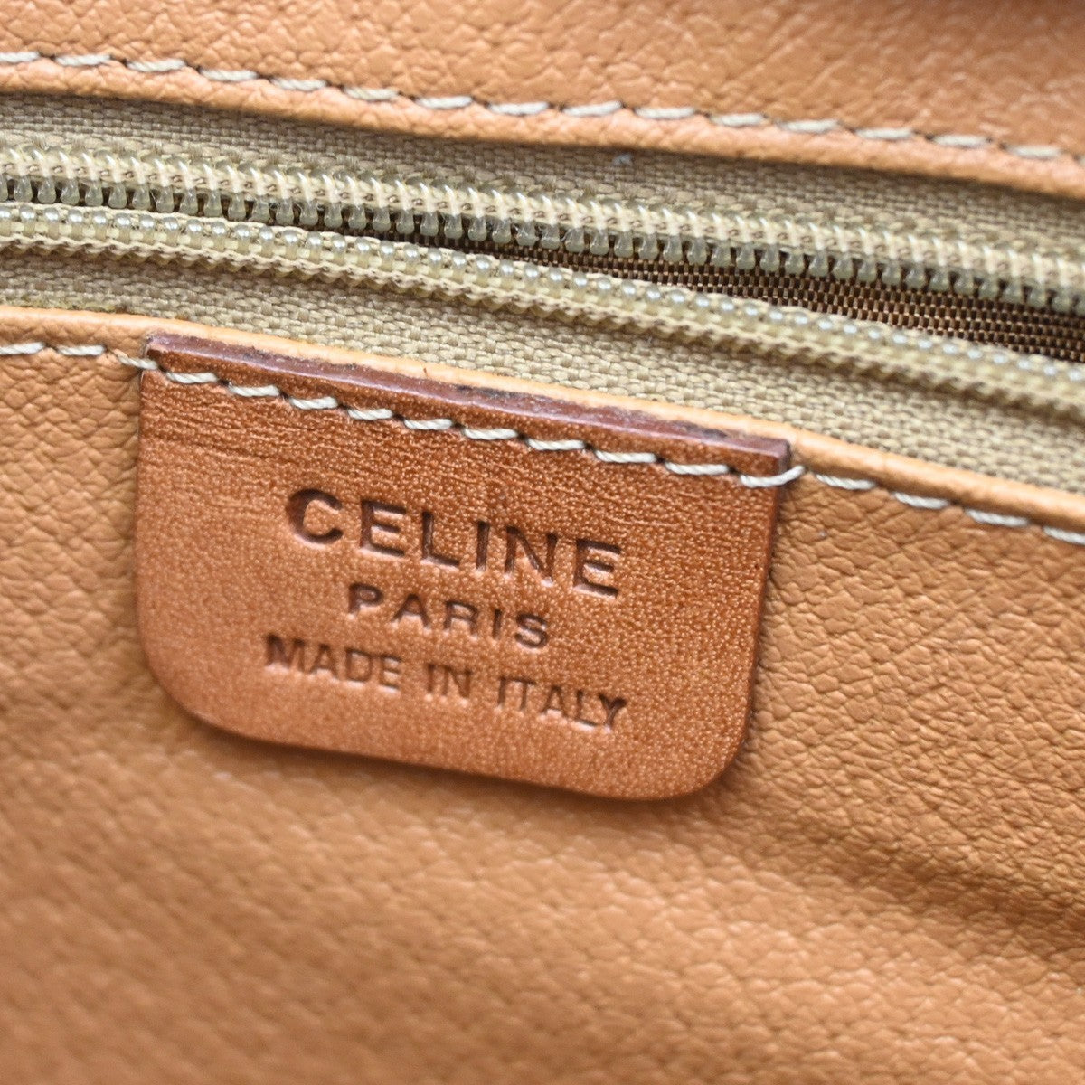 CELINE Logo Macadam Pattern Clutch hand Bag PVC Leather Brown GHW Italy 02KB682