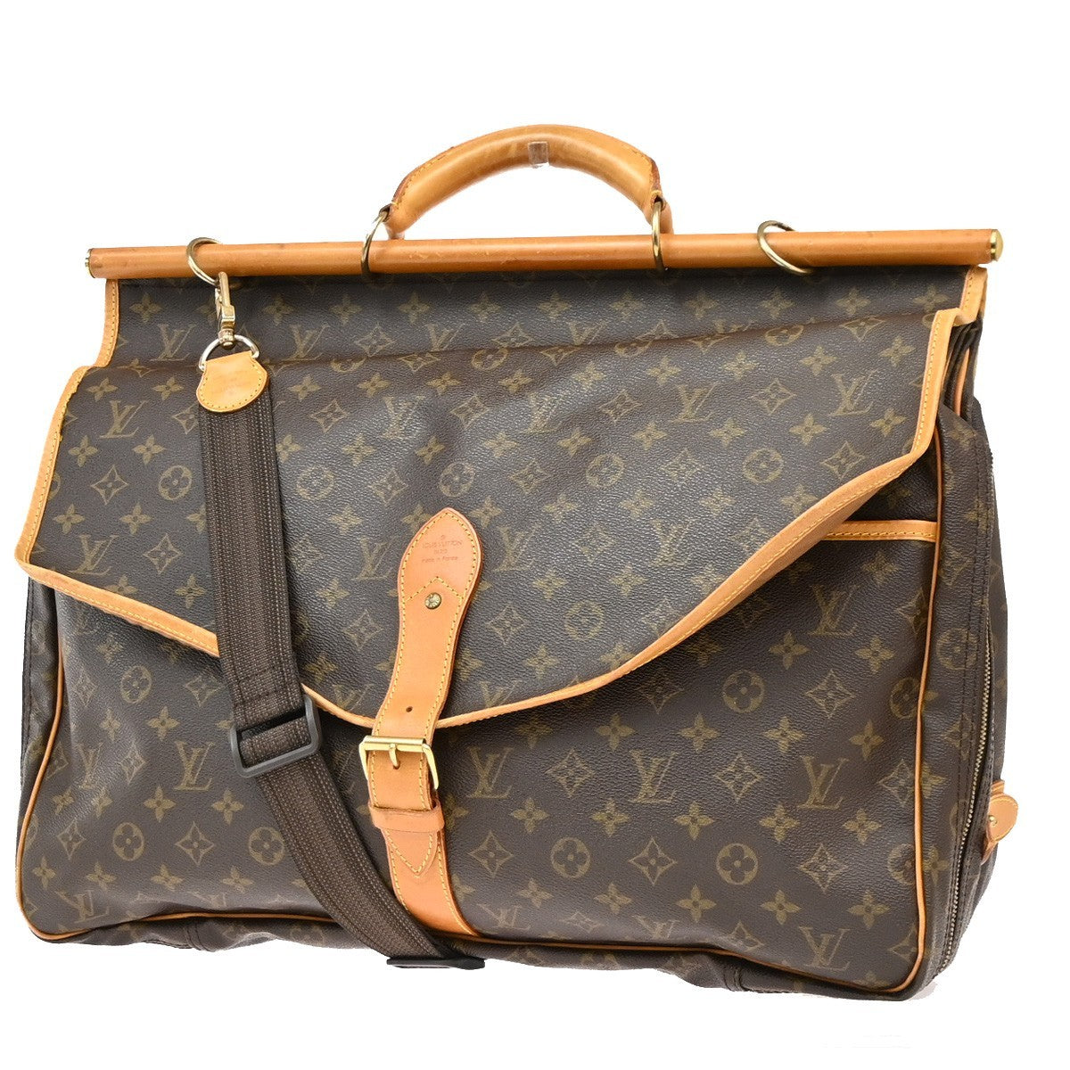 Louis Vuitton Sac Chasse Shoulder Hand Bag Monogram Leather Brown M41140 95PA019