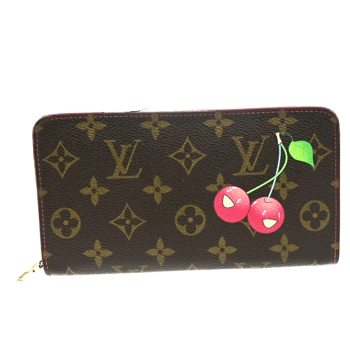 LOUIS VUITTON Porte Monnaie Zip Ling Wallet Monogram Cherry Brown M95006 70YJ247