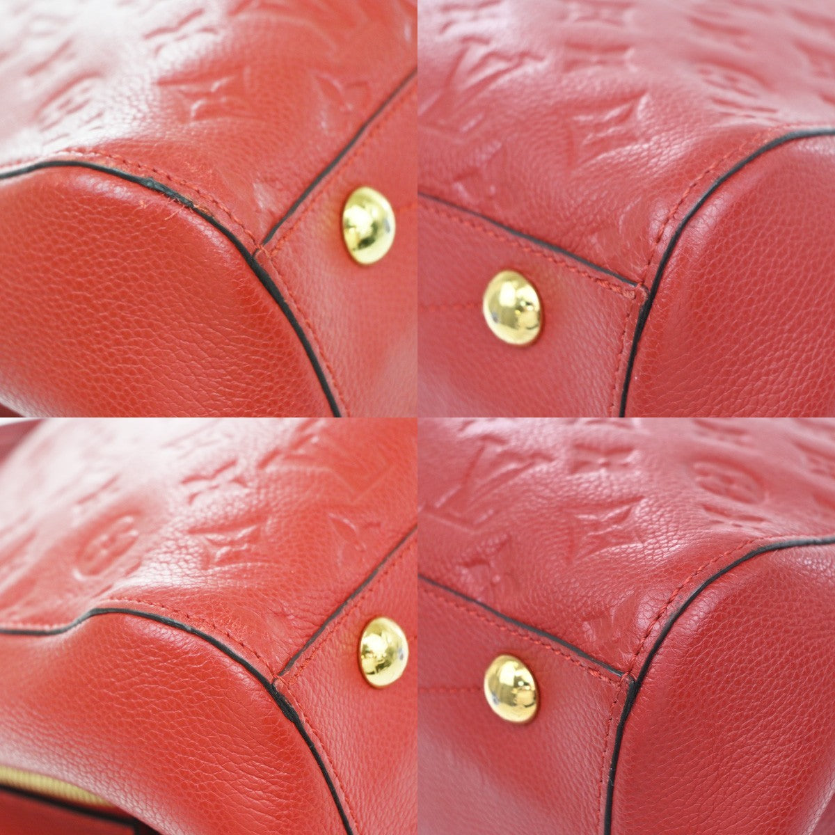 LOUIS VUITTON Montaigne MM Shoulder Bag Monogram Empreinte Red M41194 50TA684