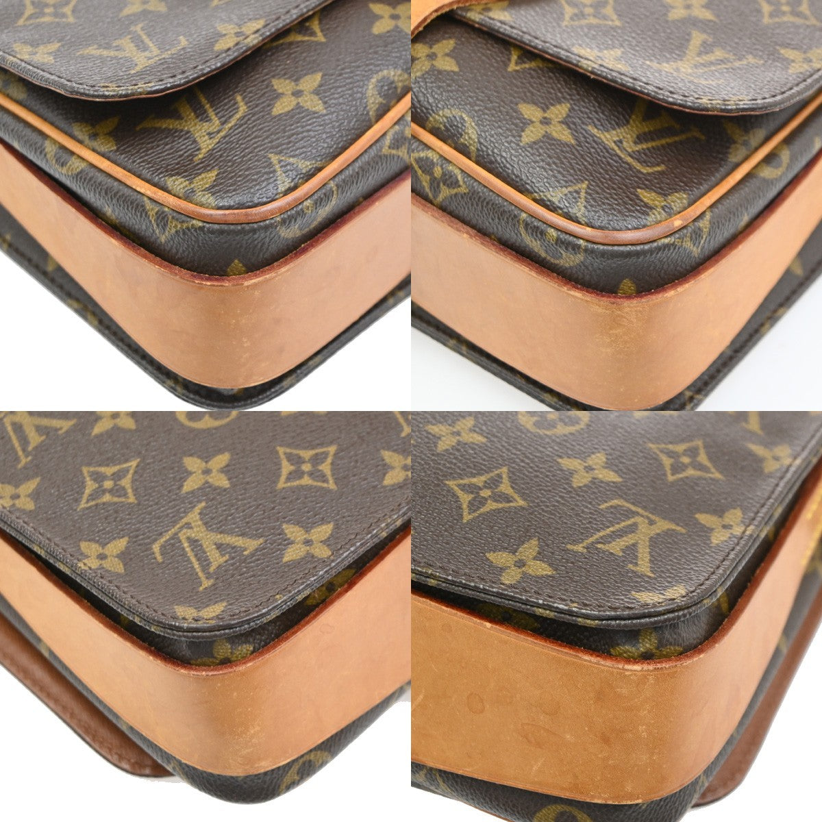 LOUIS VUITTON Cartouchiere MM Shoulder Bag Monogram Leather Brown M51253 34PA065