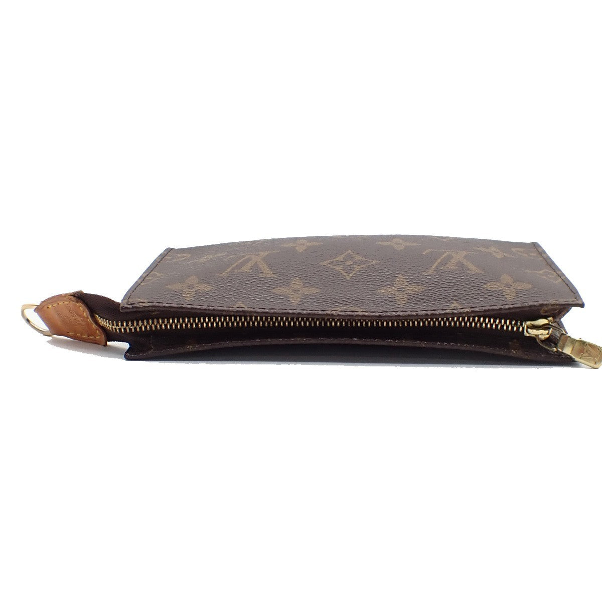 LOUIS VUITTON Logo BUCKET PM Pouch Bag Monogram Leather Brown France 60KB735