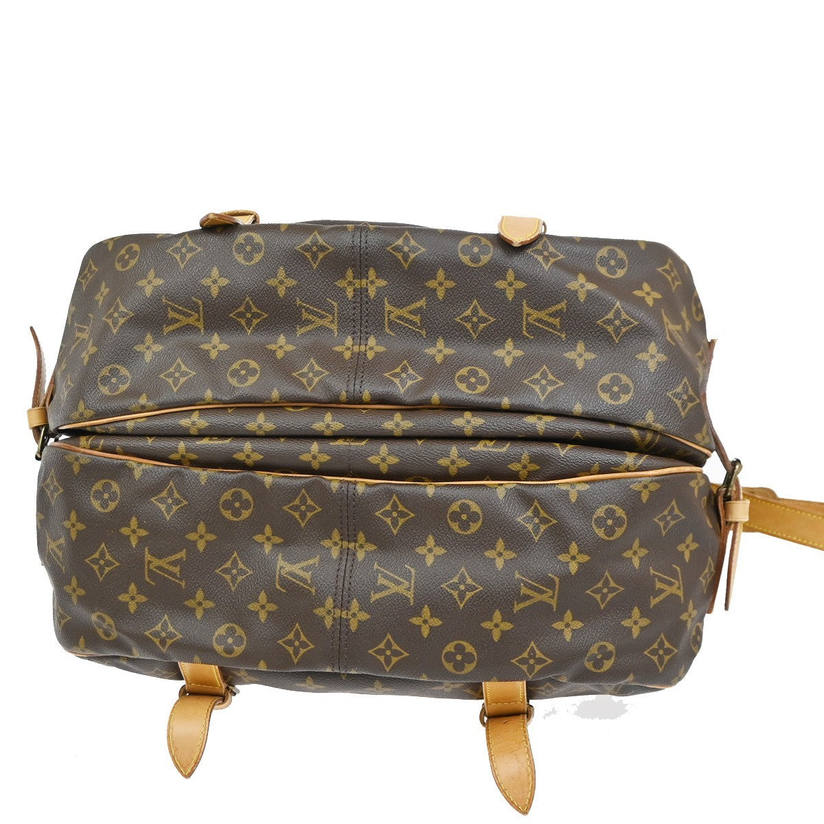 LOUIS VUITTON Logo Saumur 43 Shoulder Bag Monogram Leather Brown M42252 12YH900