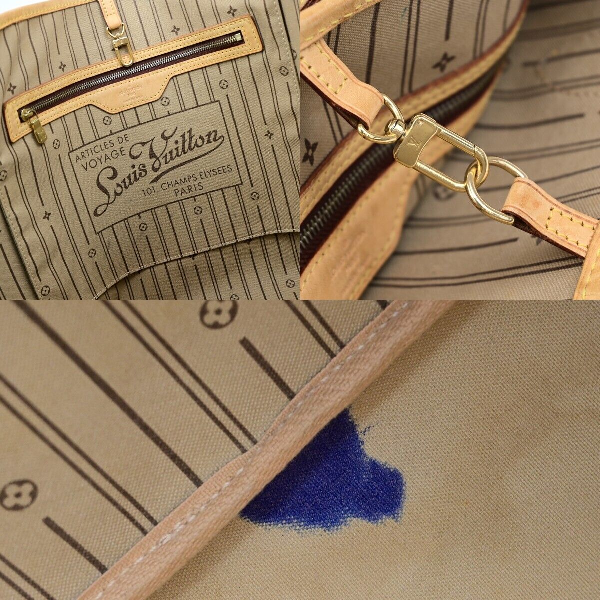 LOUIS VUITTON Neverfull GM Shoulder Tote Bag Monogram Leather BN M40157 95EE033