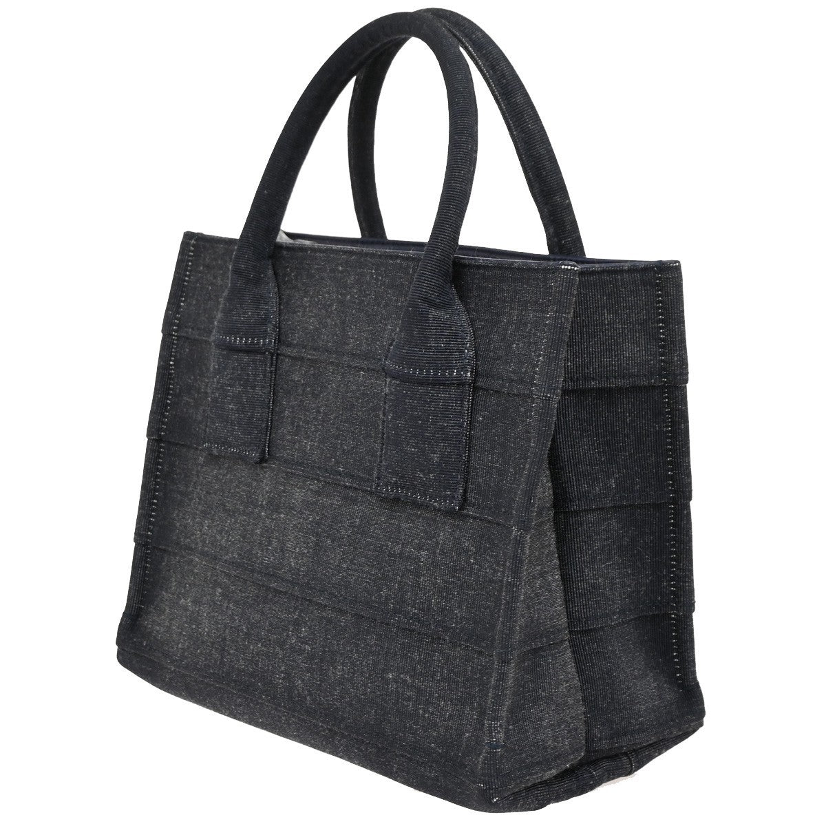 SALVATORE FERRAGAMO Logo Tote Hand Bag Denim Leather Blue Gold Italy 87RL542