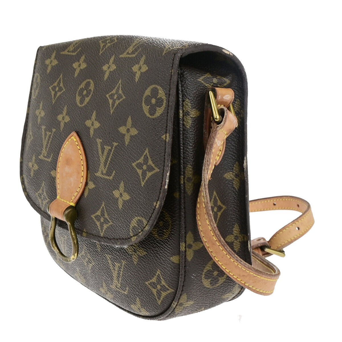 LOUIS VUITTON Saint Cloud MM Shoulder Bag Monogram Leather Brown M51243 80YG517