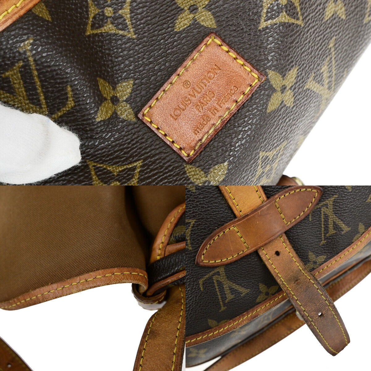 LOUIS VUITTON Logo Saumur 30 Shoulder Bag Monogram Leather Brown M42256 30YG704