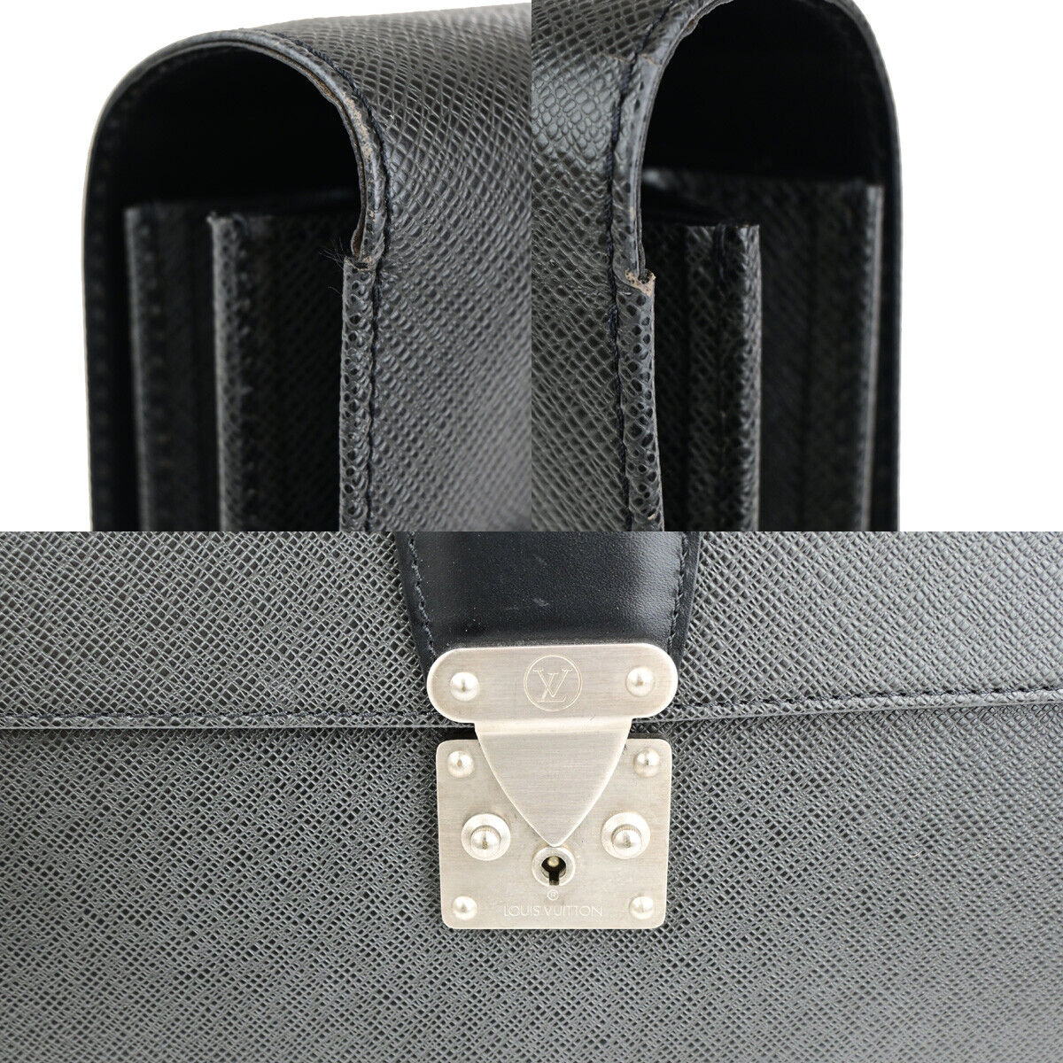 LOUIS VUITTON LV Moskova Briefcase Hand Bag Taiga Leather Black M30032 61YG584