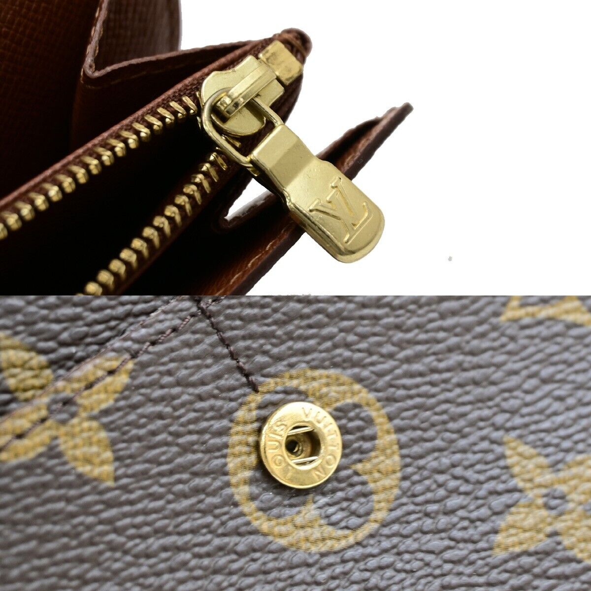 LOUIS VUITTON Porte Monnaie Credit Long Wallet Monogram Leather M61725 30FB263