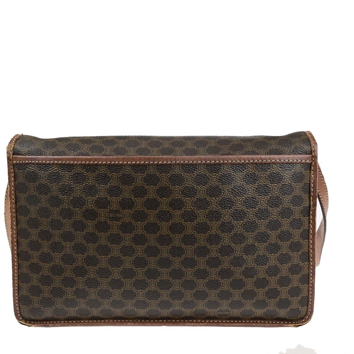 CELINE Macadam Pattern Crossbody 2Way Shoulder Clutch Bag PVC Leather BN 05FB242