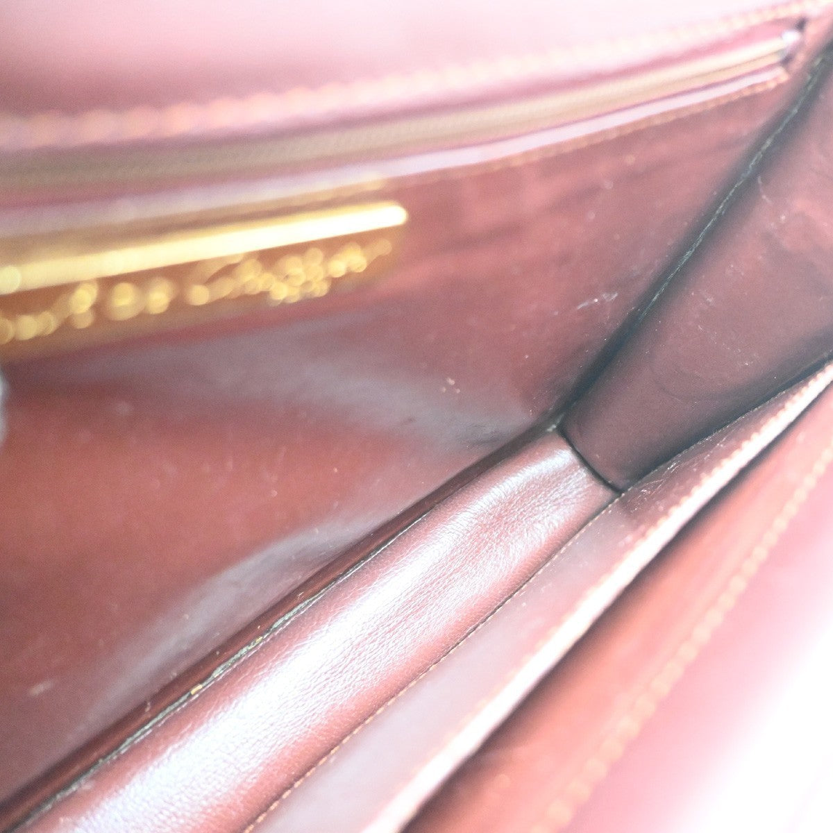 MUST DE CARTIER 2C Logo Double Flap Shoulder Bag Leather Red GHW Spain 67MA239