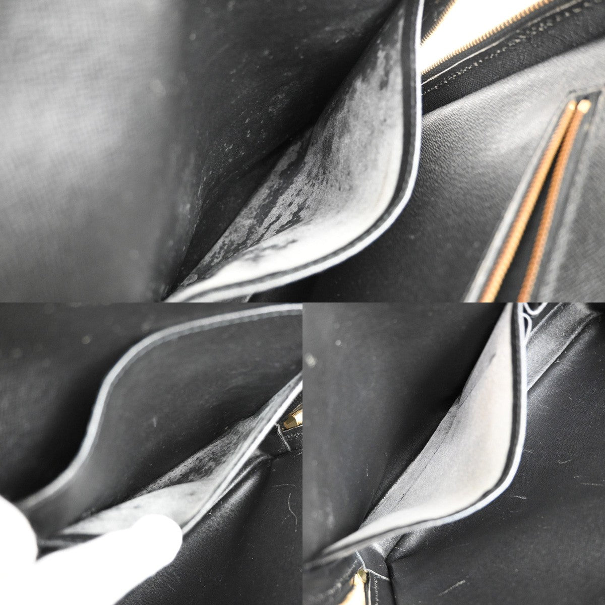 LOUIS VUITTON Porte Documents Voyage Briefcase Hand Bag Epi Black M54472 05YH375