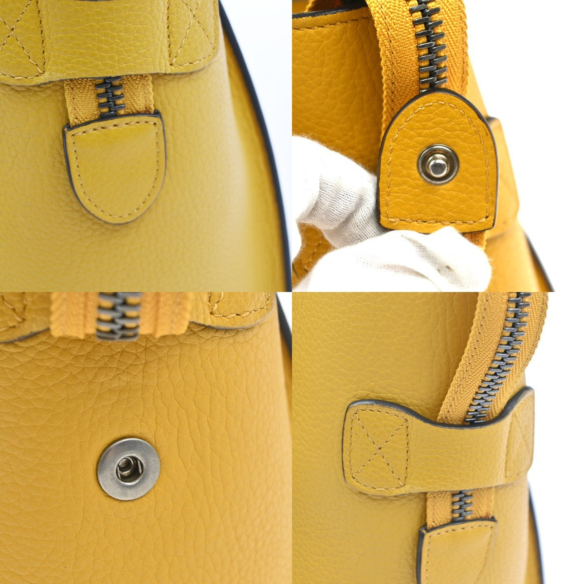 CELINE Luggage Micro Top Handle Tote Hand Bag Leather Yellow SHW Italy 667RL904