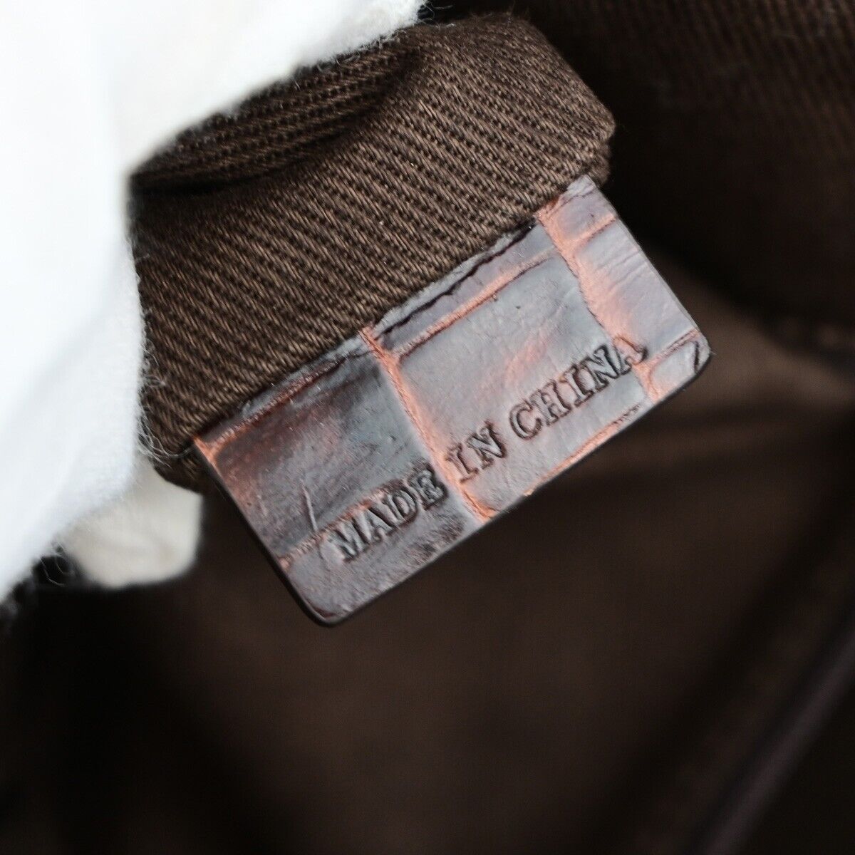 CELINE Logo Macadam Shoulder Tote Bag Suede Embossed Leather Purple SHW 34EC964