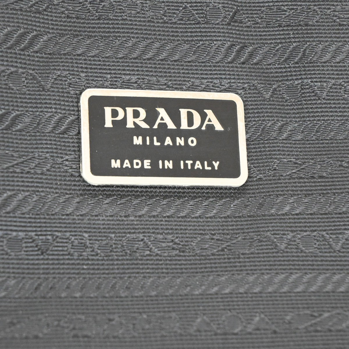 PRADA MILANO Logo Tessuto 2Way Business Shoulder Bag Nylon Leather Black 38TA378