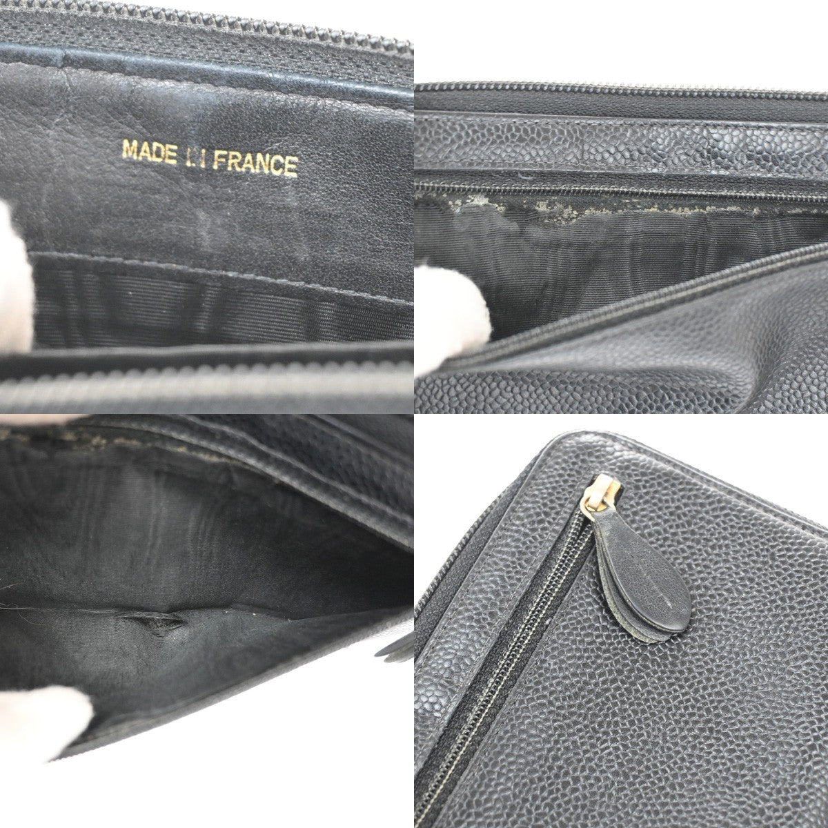 CHANEL CC Logo Long Zipper Wallet Grained Calfskin Leather Black GHW 04KC126