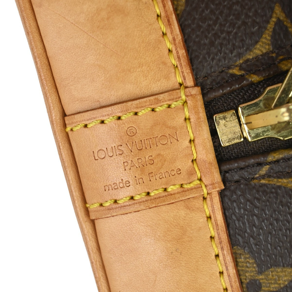 LOUIS VUITTON LV Logo Alma Hand Bag Monogram Leather Brown France M51130 73TA598