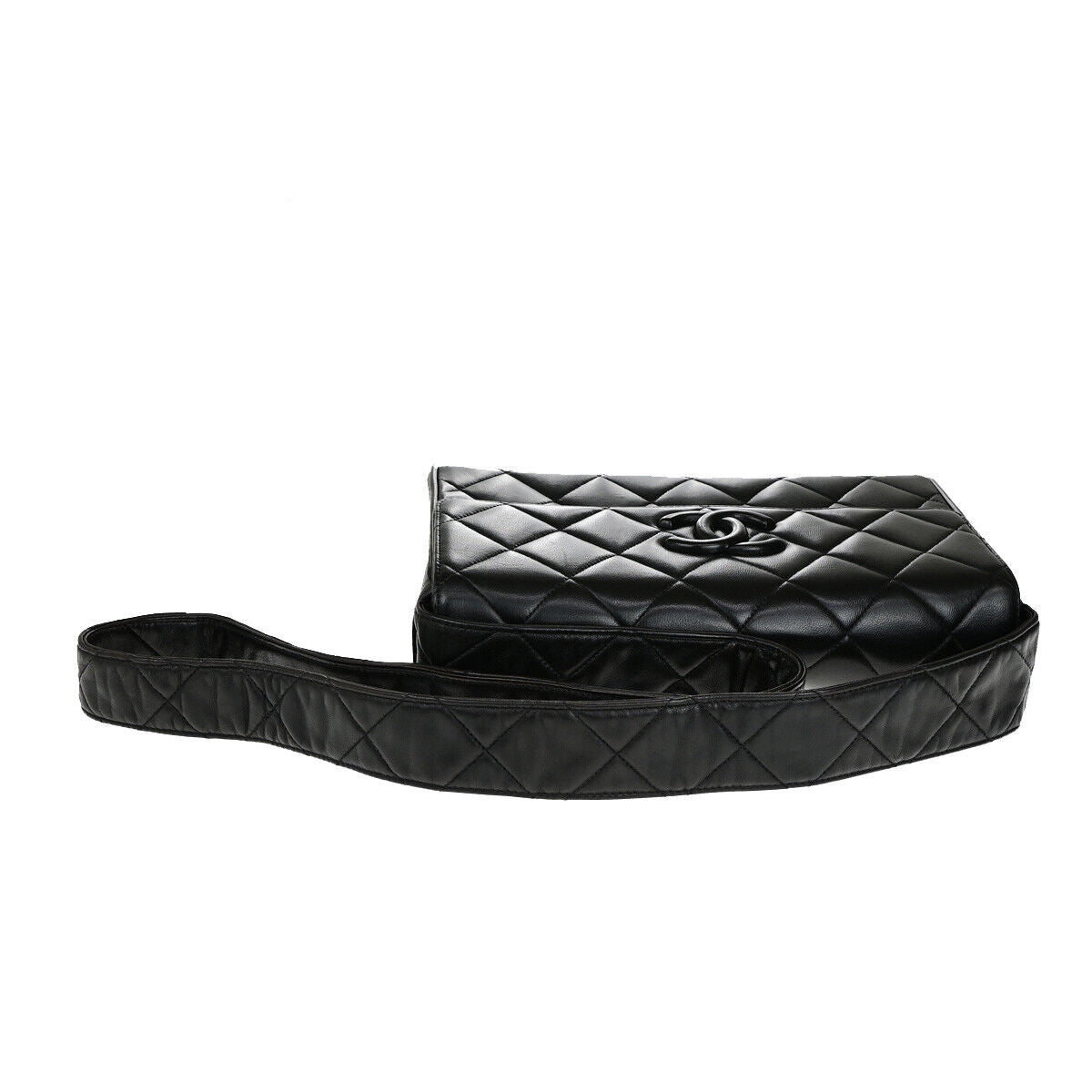 CHANEL CC Logo Matelasse Shoulder Bag Lambskin Leather BK GHW Vintage 321RK697