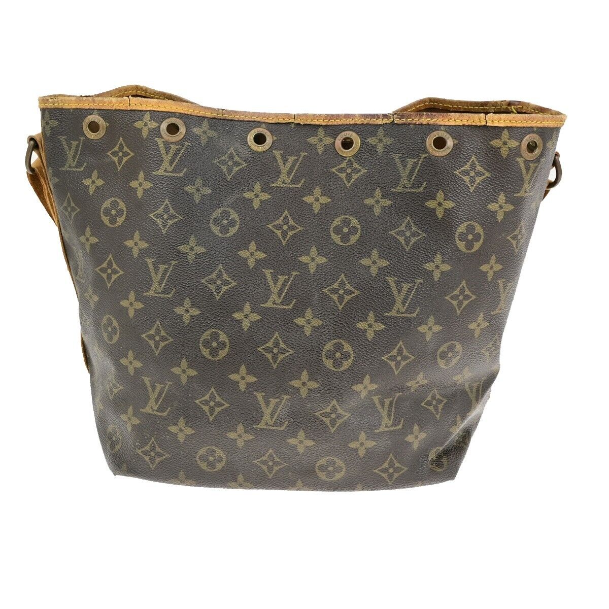 LOUIS VUITTON Petit Noe Drawstring Shoulder Bag Monogram Leather M42226 66ED346