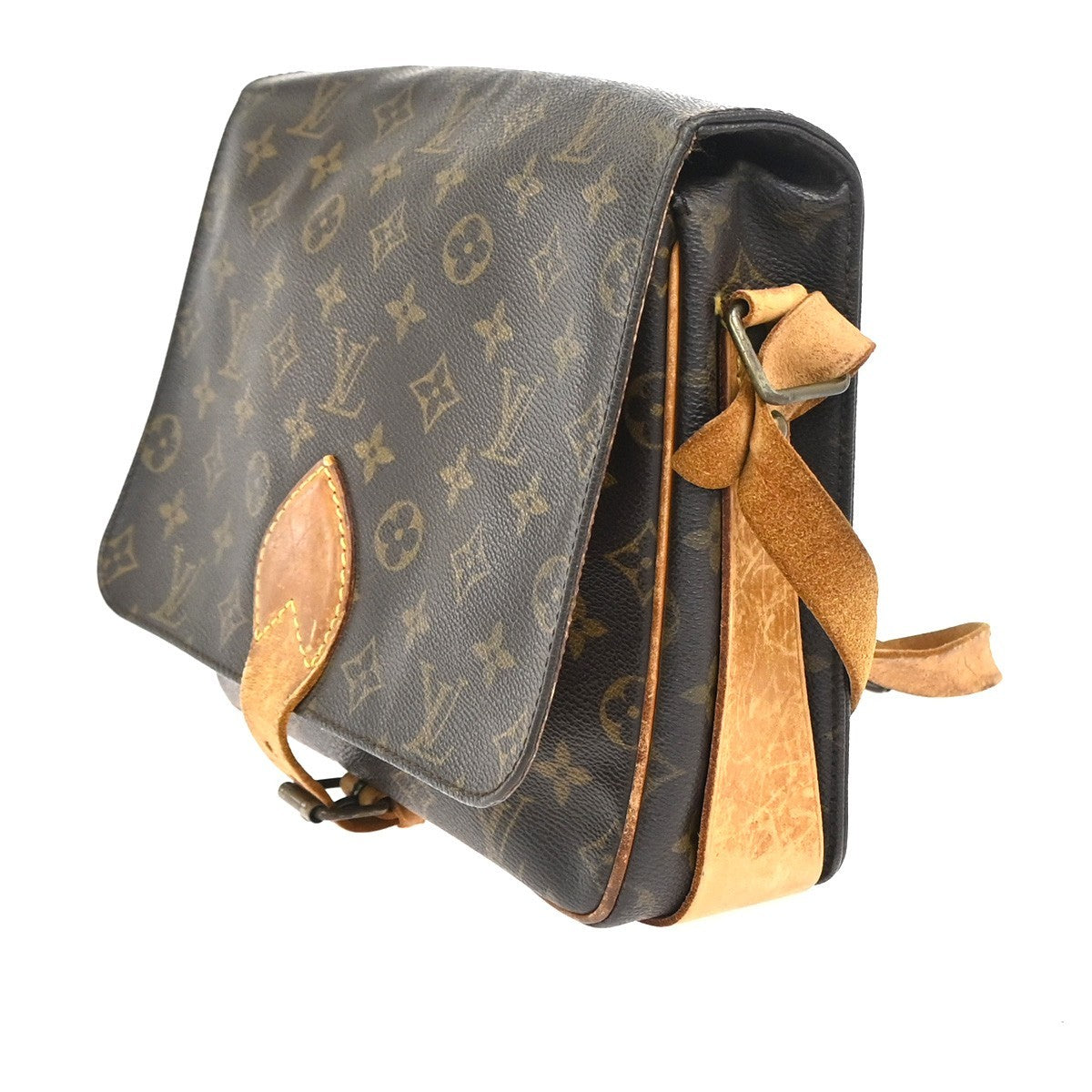 LOUIS VUITTON Cartouchiere GM Shoulder Bag Monogram Leather Brown M51252 64KC976