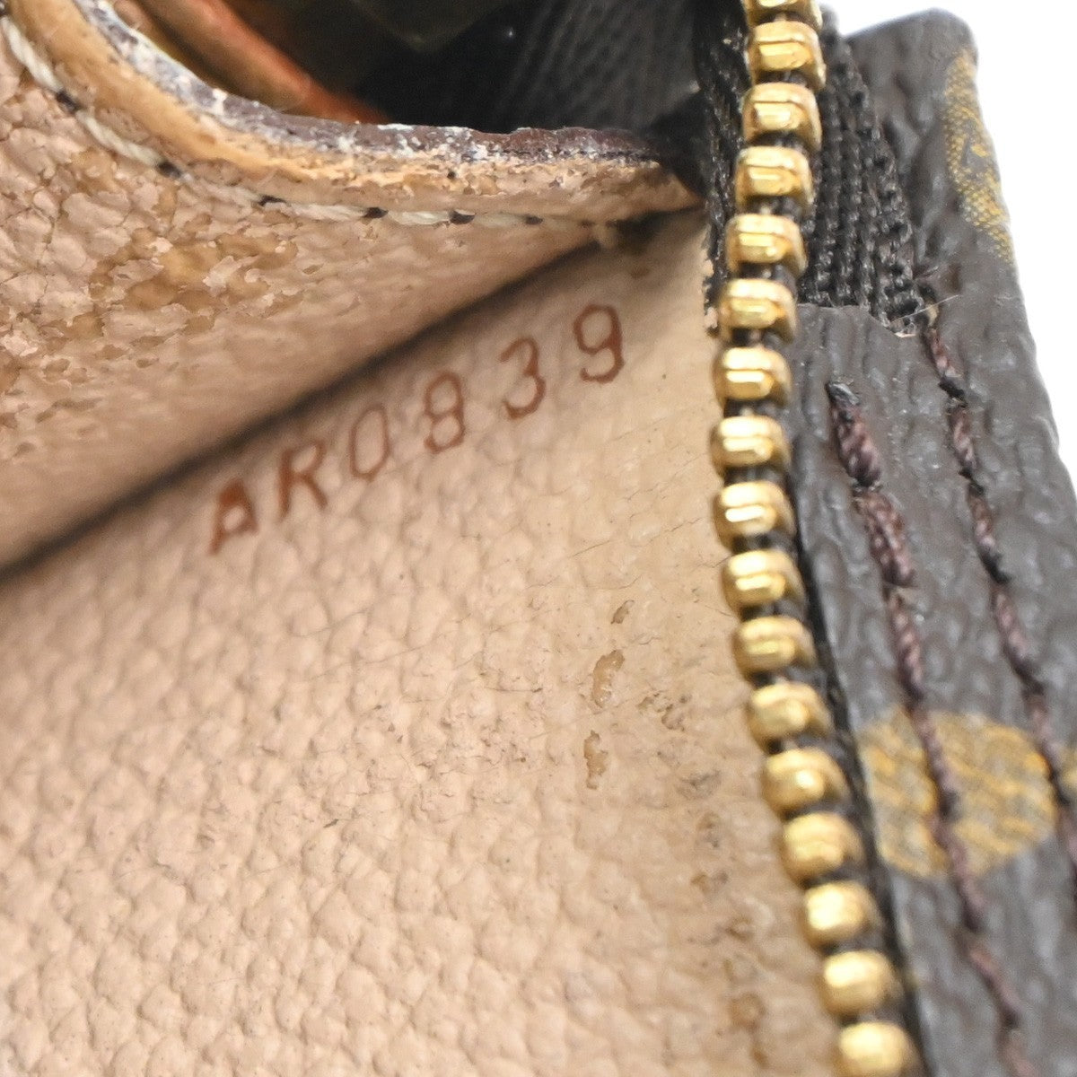 LOUIS VUITTON Logo BUCKET PM Pouch Bag Monogram Leather Brown France 04KC276