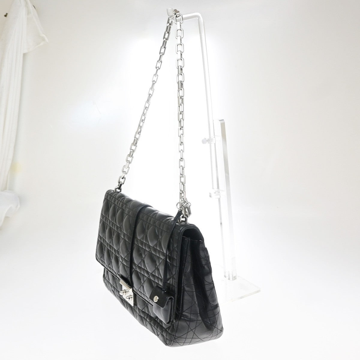CHRISTIAN DIOR Miss Dior Chain Shoulder Bag Leather Black SHW 667RQ086