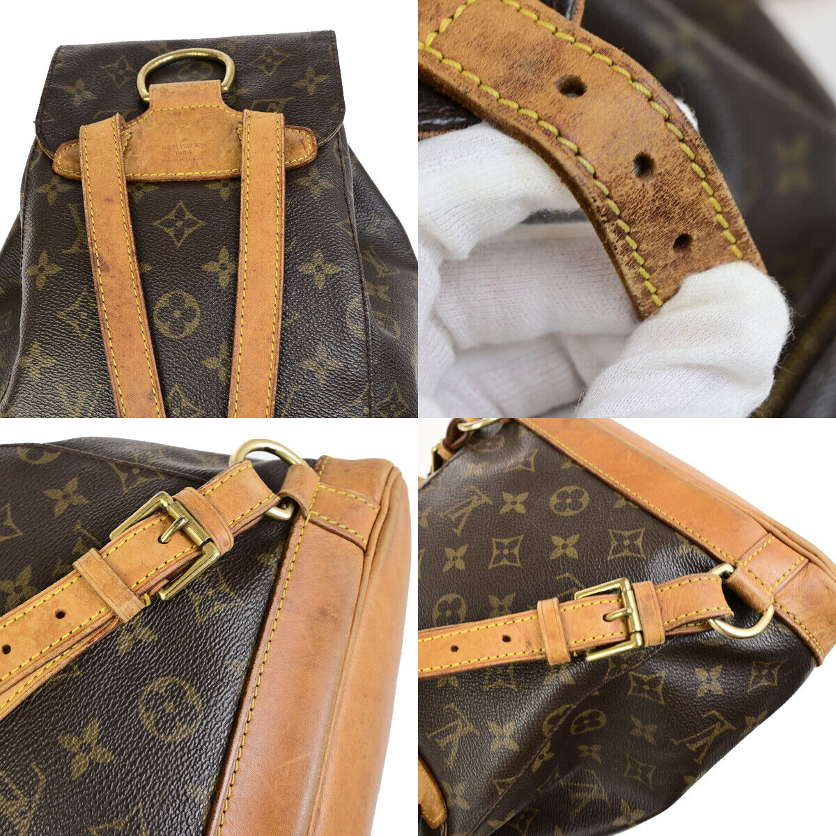 LOUIS VUITTON Montsouris MM Backpack Bag Monogram Leather Brown M51136 71SJ457